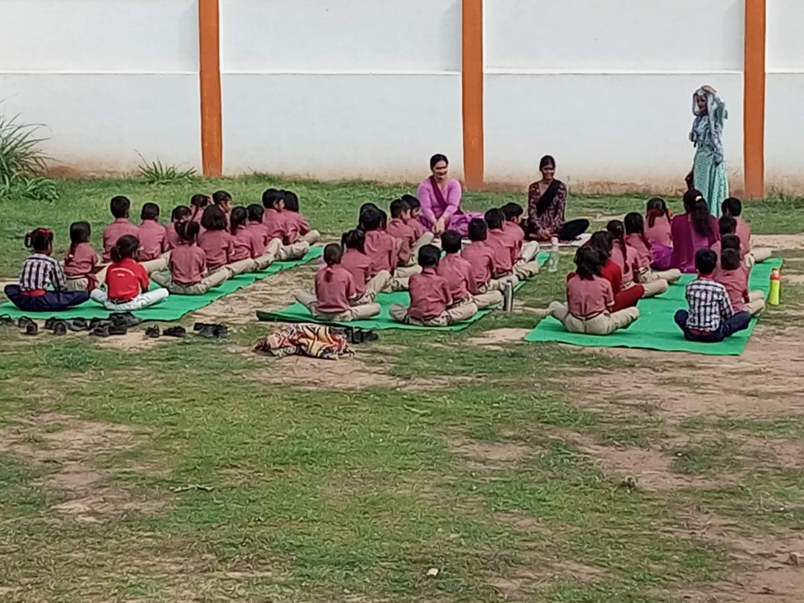 Yoga session for students at Shiv Jyoti International Public School